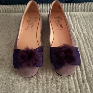 Women's Purple Flats with Bow